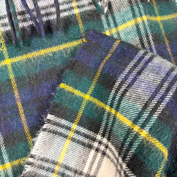 VINTAGE Christian Dior Monsieur Plaid Scarf 100% Acrylic Cashmaire Japan 55" - Picture 3 of 7